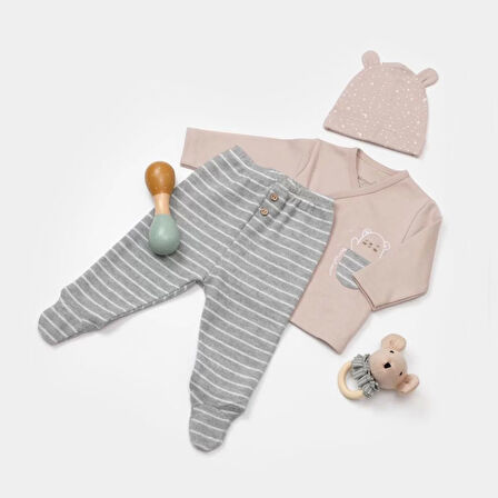 Adventure Bear 3'lü Set  Latte Grimelanj