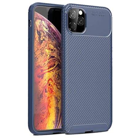 Apple iPhone 11 Pro Max Kılıf Auto Focus Karbon Kapak - Lacivert
