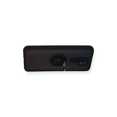 Xiaomi Redmi 9 Kılıf Montreal Yüzüklü Silikon Kapak - Siyah
