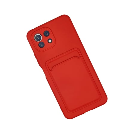 Xiaomi Mi 11 Kılıf Kelvin Kartvizitli Silikon - Kırmızı
