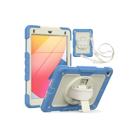 Apple iPad 5 Air 9.7 Kılıf Strap New Tablet Kapak - Mavi