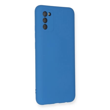Samsung Galaxy A03S Kılıf Nano içi Kadife Silikon - Mavi