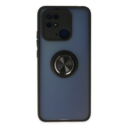 Xiaomi Redmi 10C Kılıf Montreal Yüzüklü Silikon Kapak - Siyah