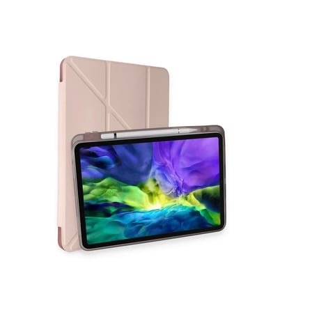 Apple iPad Air 4 10.9 Kılıf Kalemlikli Mars Tablet Kılıfı - Rose Gold