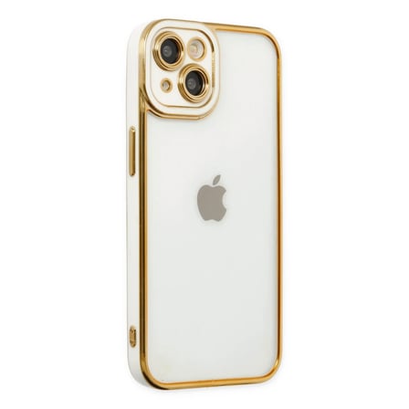 Apple iPhone 14 Plus Kılıf Liva Lens Silikon - Beyaz