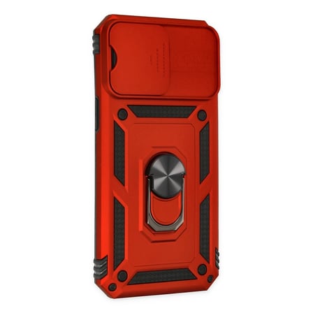 Apple iPhone 14 Pro Max Kılıf Pars Lens Yüzüklü Silikon - Kırmızı