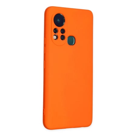 İnfinix Hot 11s Kılıf Nano içi Kadife Silikon - Turuncu