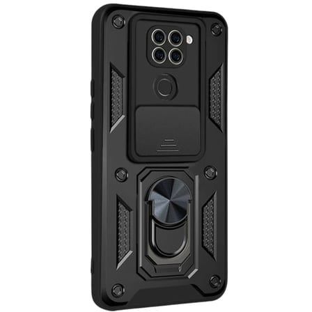 Xiaomi Redmi Note 9 4G Kılıf Pars Lens Yüzüklü Silikon - Siyah