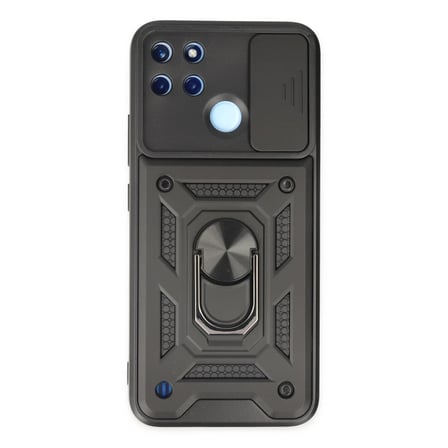 Realme C25Y Kılıf Pars Lens Yüzüklü Silikon - Siyah