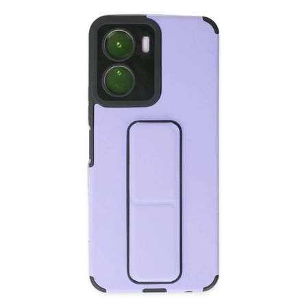 Vivo Y16 Kılıf Mega Standlı Silikon - Lila