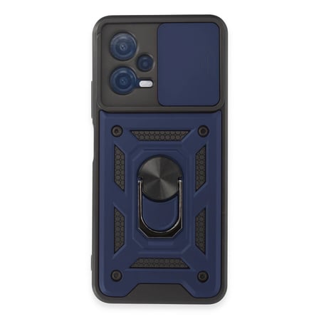 Xiaomi Redmi Note 12 5G Kılıf Pars Lens Yüzüklü Silikon - Lacivert