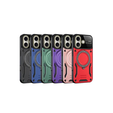 Apple iPhone 16 Kılıf Joy Lens Standlı Kapak - Siyah