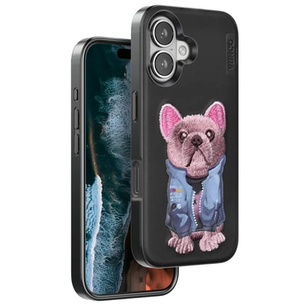Venco Apple iPhone 16 Cute Desenli Kapak - Siyah