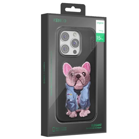 Venco Apple iPhone 16 Cute Desenli Kapak - Siyah