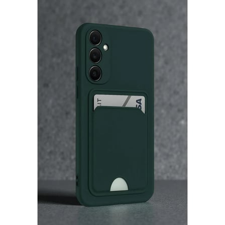 Samsung Galaxy S24 FE Kılıf Kelvin Kartvizitli Silikon - Koyu Yeşil
