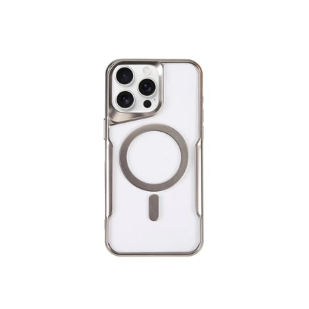 Apple iPhone 15 Pro Max Kılıf Boyi Magsafe Silikon Kapak - Gümüş