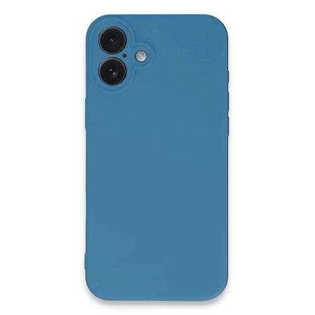 Apple iPhone 16 Plus Kılıf Nano içi Kadife Silikon - Mavi