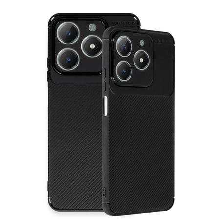 Realme C61 Kılıf Auto Focus Karbon Kapak - Siyah