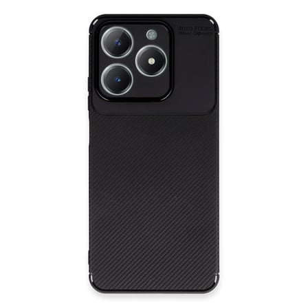 Realme C61 Kılıf Auto Focus Karbon Kapak - Siyah