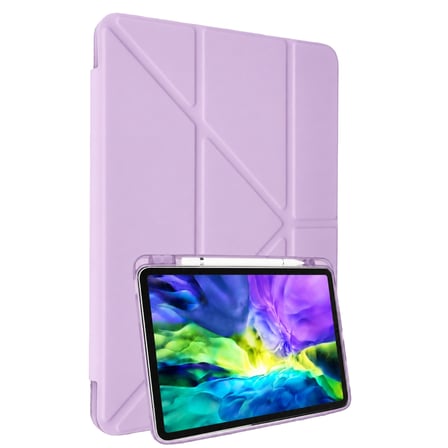 Apple iPad 2025 10.9 10.Nesil (A16) Kılıf Kalemlikli Mars Tablet Kılıfı - Lila