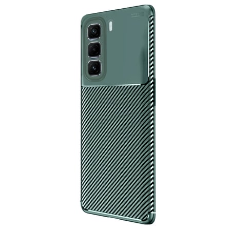 İnfinix Hot 50 4G Kılıf Auto Focus Karbon Kapak - Koyu Yeşil