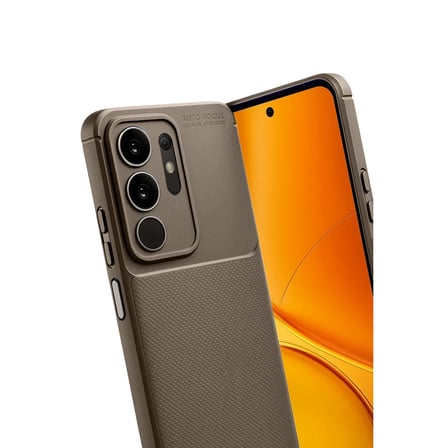 Vivo Y29 4G Auto Focus Karbon Kapak - Kahverengi