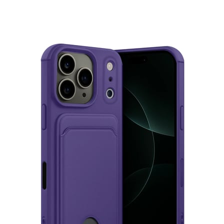 Apple iPhone 17 Pro Kelvin Kartvizitli Silikon - Derin Mor
