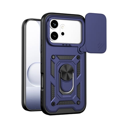 Huawei Honor 600 Pars Lens Yüzüklü Silikon - Lacivert