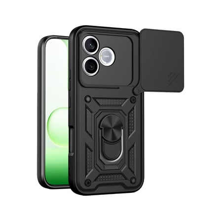 Huawei Honor 600 Lite Pars Lens Yüzüklü Silikon - Siyah