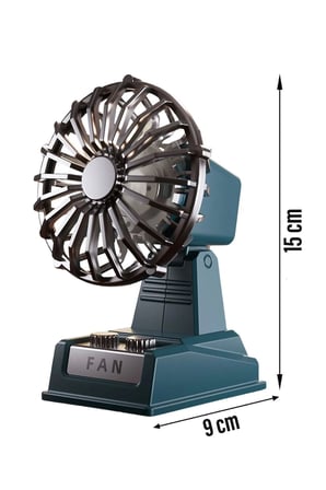 Şarjlı Masaüstü Mini Vantilatör Retro Tasarım 2 Kademeli Mini Fan 500 mAh Taşınabilir Fan