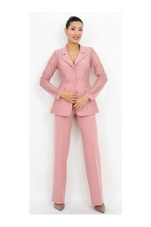Dantel Detaylı Blazer Takım