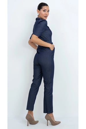 Özel Koleksiyon Gömlek Kesim Denim Tulum
