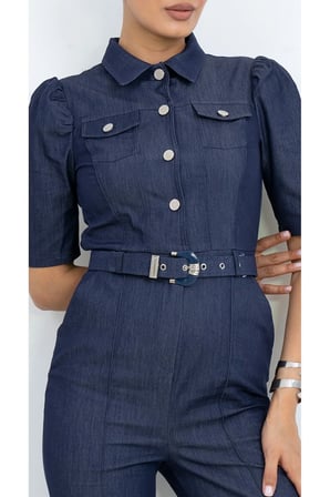 Özel Koleksiyon Gömlek Kesim Denim Tulum