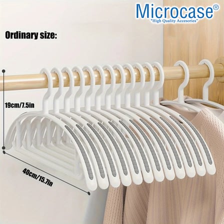 Microcase Plastik Kaliteli Kaydırmaz Pad'li Elbise Askılığı 3 ADET Beyaz AL5710