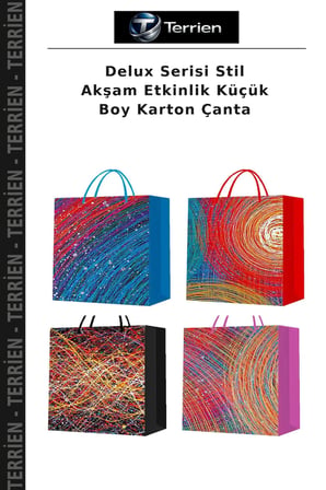 Delux Serisi Stil Akşam Etkinlik Küçük Boy Karton Çanta
