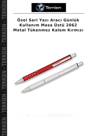 Özel Seri Yazı Aracı Günlük Kullanım Masa Üstü 2062 Metal Tükenmez Kalem Kırmızı