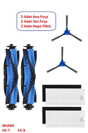 Wiami Fx-7 / Fx-8 Uyumlu Robot Süpürge Fırça filtre yedek parça