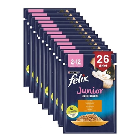 Felix Yavru Tavuk Etli Kedi Yaş Mama 26x85g