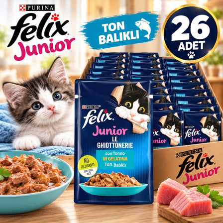 Felix Ton Balıklı Yetişkin Kedi Yaş Mama 26x85g