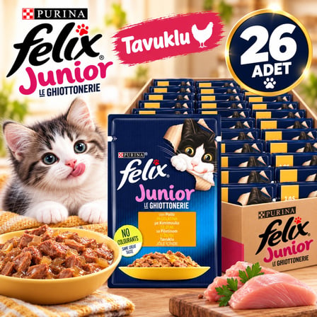 Felix Tavuk Etli Yetişkin Kedi Yaş Mama 26x85g