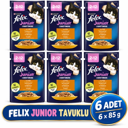 Felix Yavru Tavuk Etli Kedi Yaş Mama 6x85g