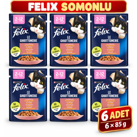 Felix Somonlu Yetişkin Kedi Yaş Mama 6x85g