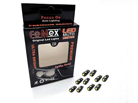 FEMEX PREMİUM 10'LU T5 LED 3030 CHİPSET 3SMD MİNİ BEYAZ LED AMPUL