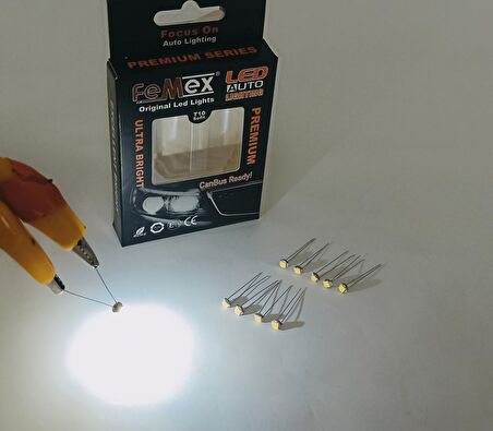 FEMEX Premium T5 T4 10'lu İnce Bacaklı Kıl Led Mini Led Ampul Parlak Beyaz