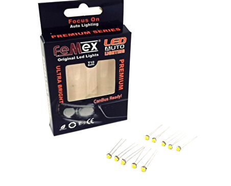 FEMEX Premium T5 T4 10'lu İnce Bacaklı Kıl Led Mini Led Ampul Parlak Beyaz