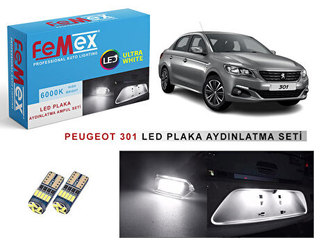 Peugeot 301 LED Plaka Aydınlatma Ampul Seti FEMEX Parlak Beyaz