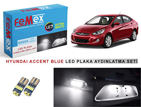 Hyundai Accent Blue LED Plaka Aydınlatma Ampul Seti FEMEX Parlak Beyaz