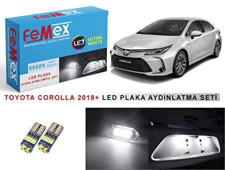 Toyota Corolla (2018 Sonrası) LED Plaka Aydınlatma Ampul Seti FEMEX Parlak Beyaz