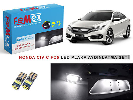 Honda Civic Fc5 LED Plaka Aydınlatma Ampul Seti FEMEX Parlak Beyaz
