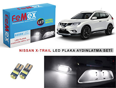 Nissan X-Trail LED Plaka Aydınlatma Ampul Seti FEMEX Parlak Beyaz